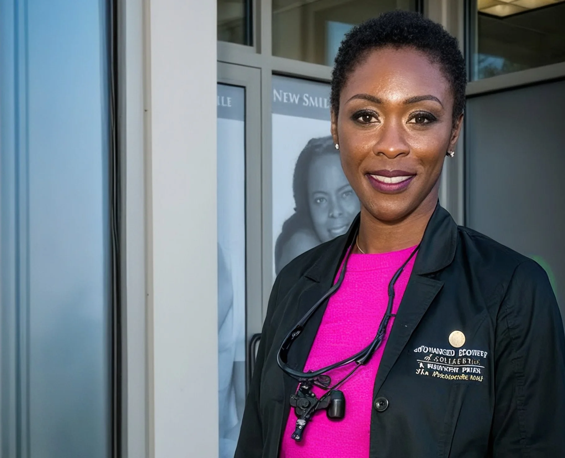 Dr. Nelly Silva outside the office